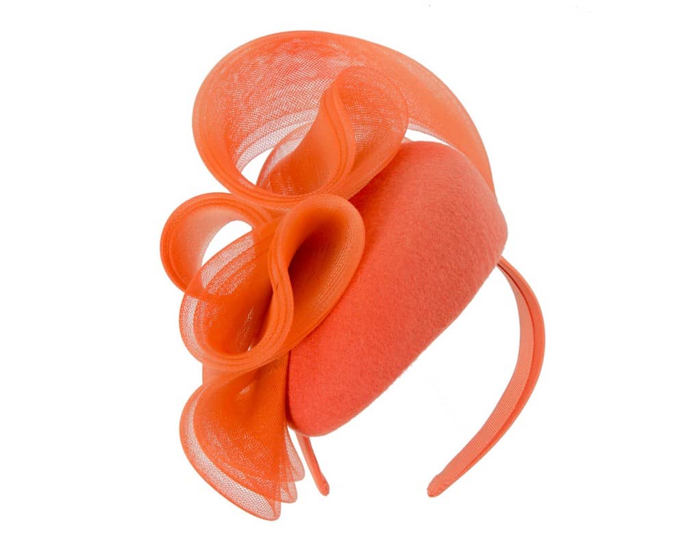 Orange Winter Racing Pillbox Fascinator By Fillies Collection