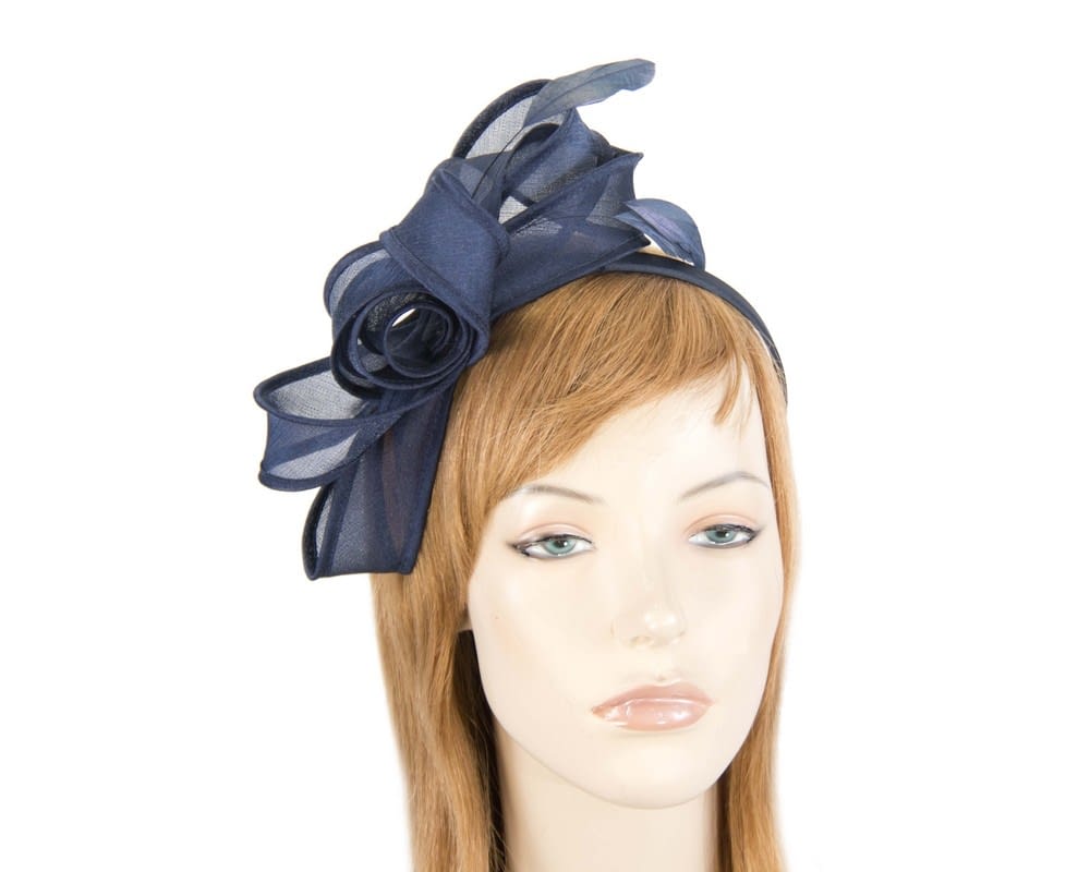 Navy organza bow fascinator by Max Alexander Fascinators Online
