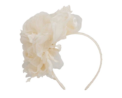 Fascinators Online - Cream Silk Flower Fascinator by Fillies Collection