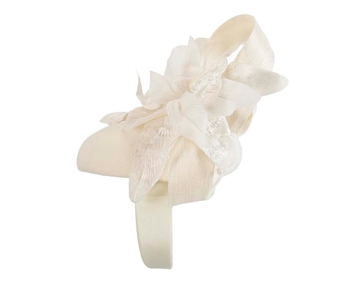 Fascinators Online - Tall cream felt pillbox with flower by Fillies Collection