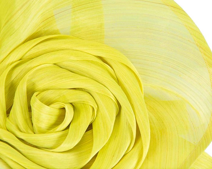 Fascinators Online - Yellow sculptured silk abaca fascinator by Fillies Collection
