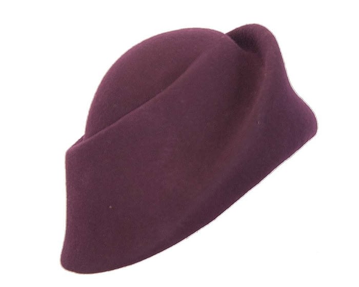 Fascinators Online - Designers burgundy felt hat