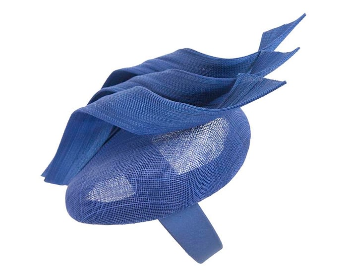 Fascinators Online - Royal blue pillbox racing fascinator with jinsin trim by Fillies Collection