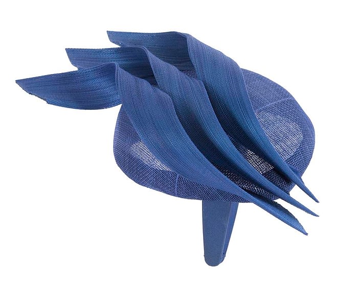 Fascinators Online - Royal blue pillbox racing fascinator with jinsin trim by Fillies Collection