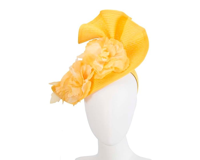 Fascinators Online - Bespoke large yellow flower fascinator by Fillies Collection
