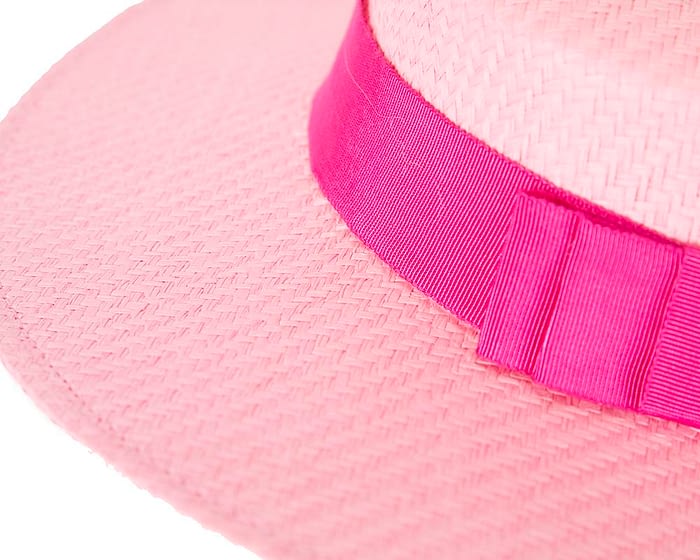Fascinators Online - Pink boater hat by Max Alexander