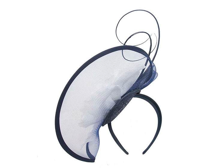 Fascinators Online - Bespoke navy & white heart fascinator by Fillies Collection