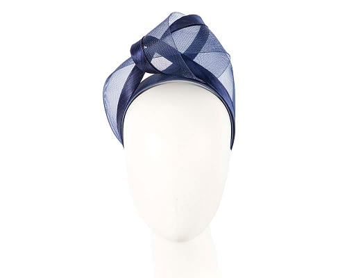 Fascinators Online - Navy turban headband by Fillies Collection