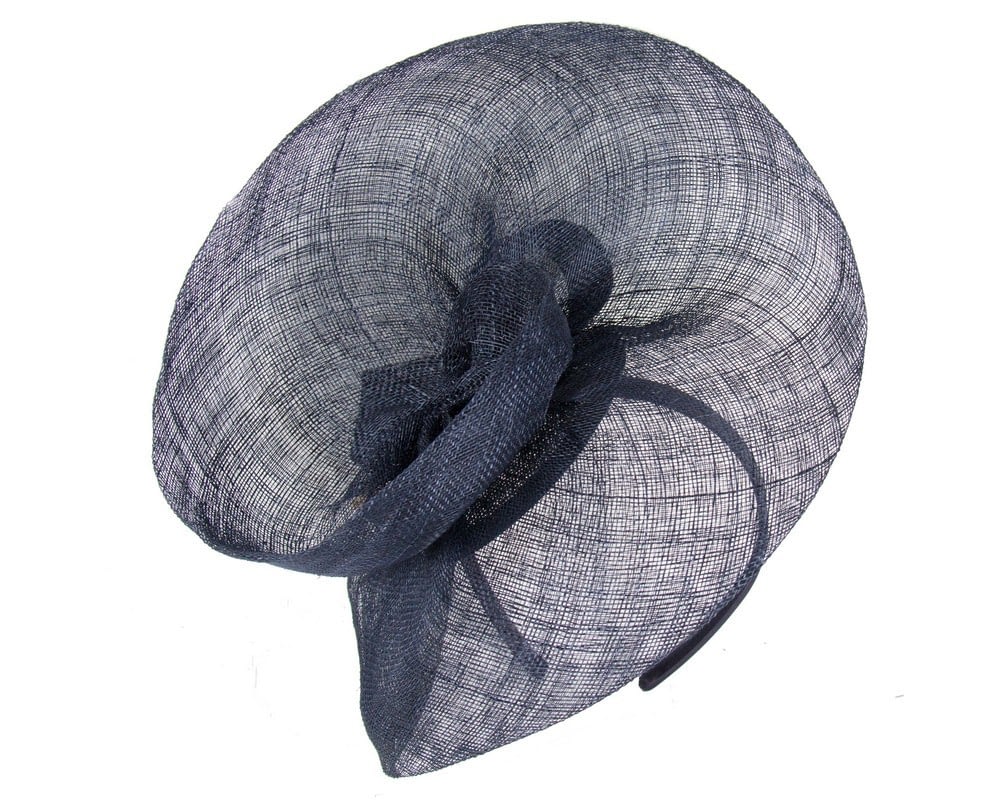 Large navy sinamay fascinator | Fascinators Online