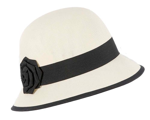 Fascinators Online - Cream and Black spring racing bucket hat by Max Alexander
