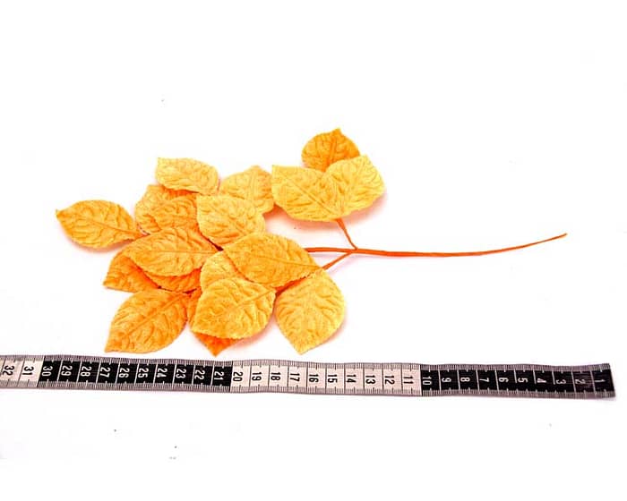 Craft & Millinery Supplies -- Trish Millinery- orange velvet leaves