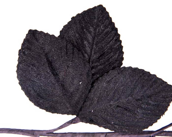 Craft & Millinery Supplies -- Trish Millinery- black velvet leaves closeup