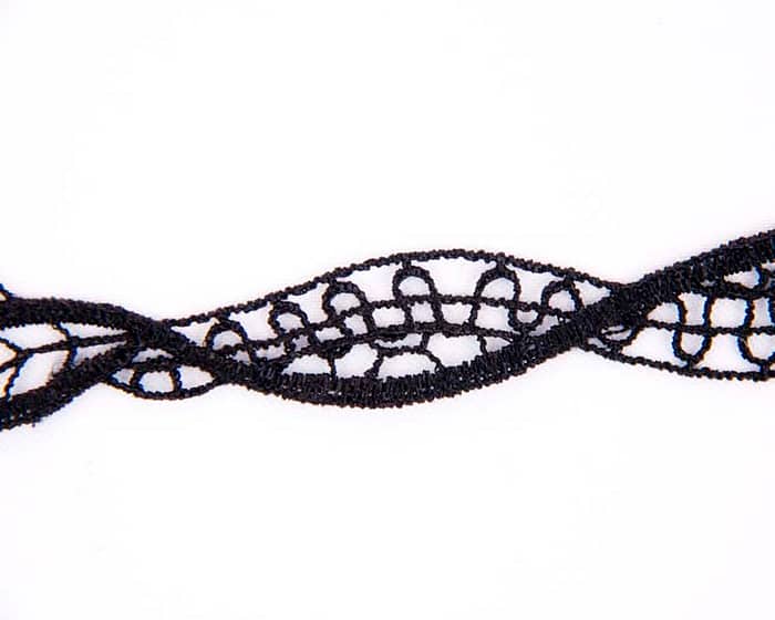 Craft & Millinery Supplies -- Trish Millinery- black lace trim fascinators millinery closeup