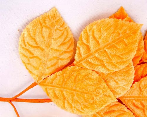 Craft & Millinery Supplies -- Trish Millinery- orange velvet leaves closeup