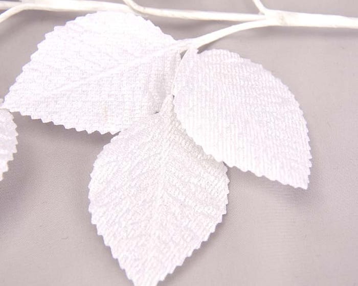 Craft & Millinery Supplies -- Trish Millinery- white velvet leaves closeup