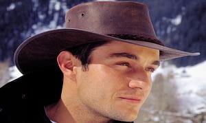 barmah-leather-hat-guy-outdoor Melbourne Hat Shop - Australian Leather Hats
