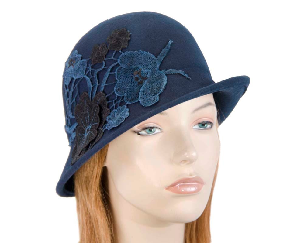 navy blue cloche hat