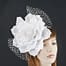 Large white flower fascinator for Melbourne Cup races by Max Alexander MA696W Fascinators.com.au