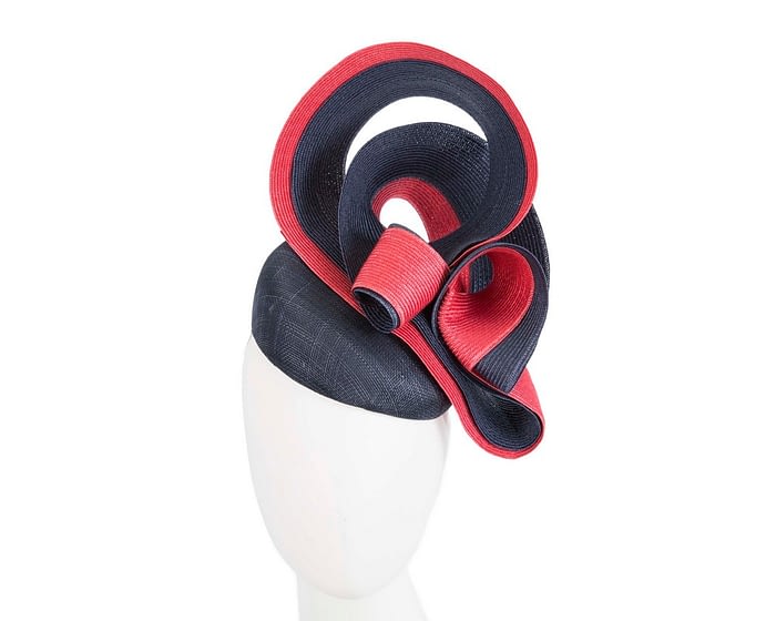 Designers navy & red pillbox racing fascinator by Fillies Collection Fascinators.com.au