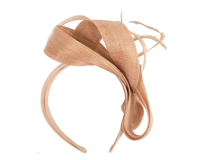 Nude loops & feathers racing fascinator by Fillies Collection Fascinators.com.au