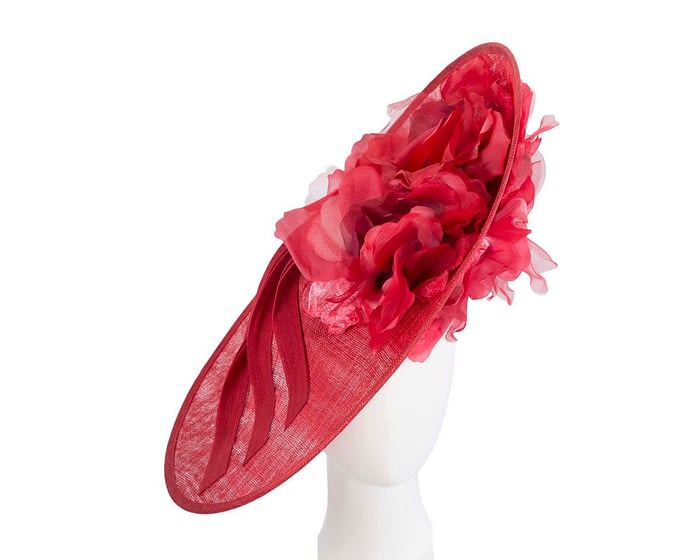 Large red racing hatinator by Fillies Collection Fascinators.com.au