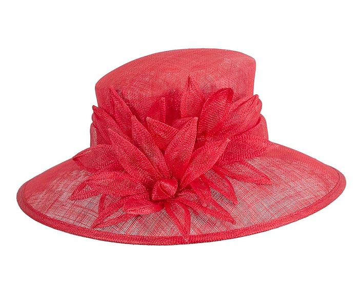 Large red sinamay racing hat by Max Alexander Fascinators.com.au