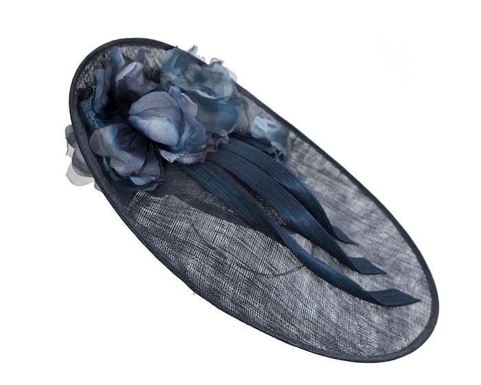 Large navy racing hatinator by Fillies Collection Fascinators.com.au