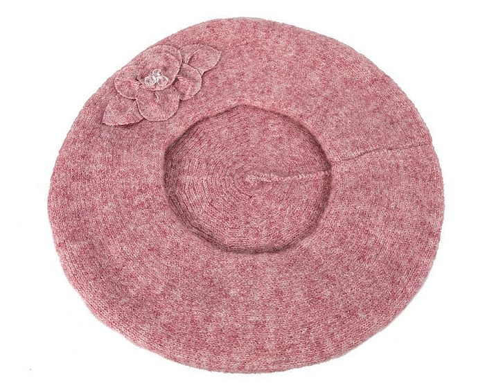 Warm dusty pink wool beret. Made in Europe Fascinators.com.au