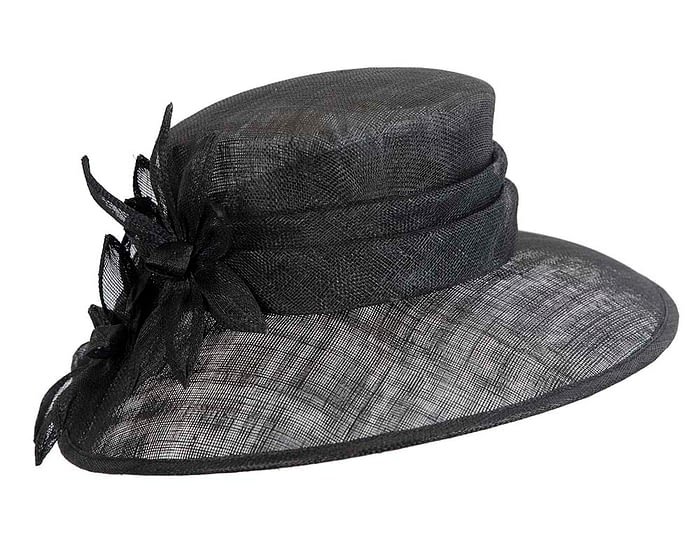 Large black sinamay racing hat by Max Alexander Fascinators.com.au