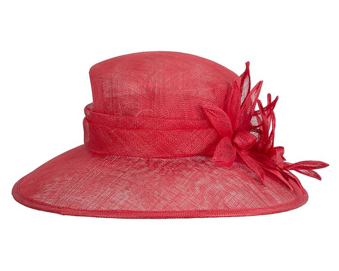 Large red sinamay racing hat by Max Alexander Fascinators.com.au