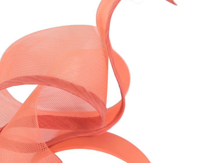 Bespoke coral racing fascinator by Fillies Collection Fascinators.com.au