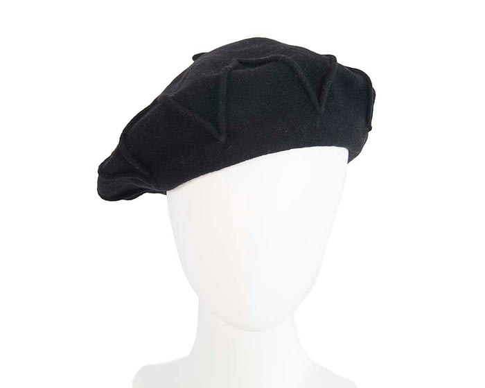 Warm black woolen European Made french beret Fascinators.com.au