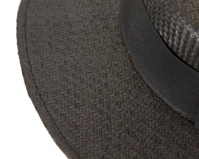 Black boater hat by Max Alexander Fascinators.com.au