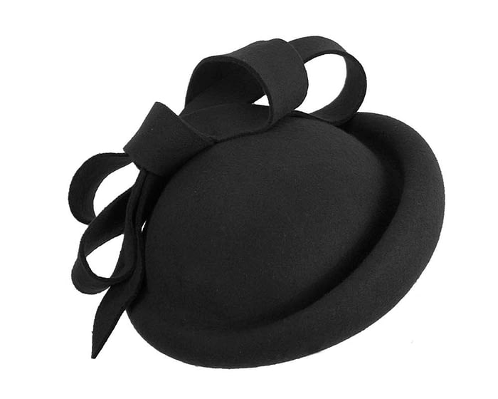 Black winter felt fascinator hat by Fillies Collection Fascinators.com.au
