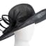 Wide brim black racing hat by Max Alexander Fascinators.com.au