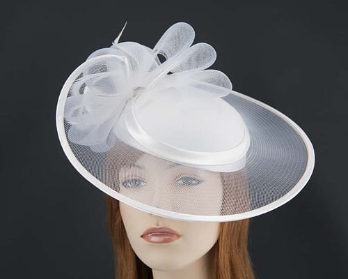 White fashion hat H835W Fascinators.com.au