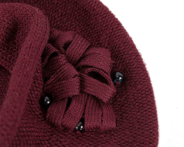 Classic warm plum wool beret. Made in Europe Fascinators.com.au