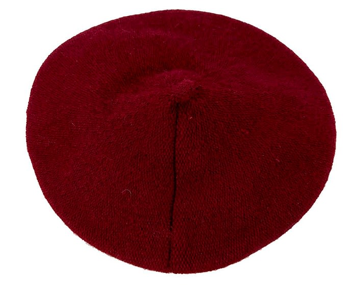Classic warm burgundy wool beret. Made in Europe Fascinators.com.au