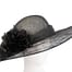 Wide brim black racing hat with flower by Max Alexander Fascinators.com.au