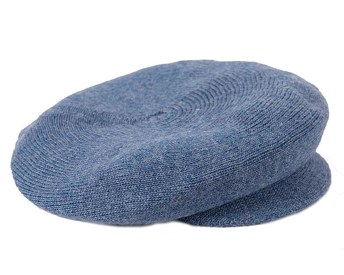 Classic warm denim blue wool beaked cap. Made in Europe Fascinators.com.au
