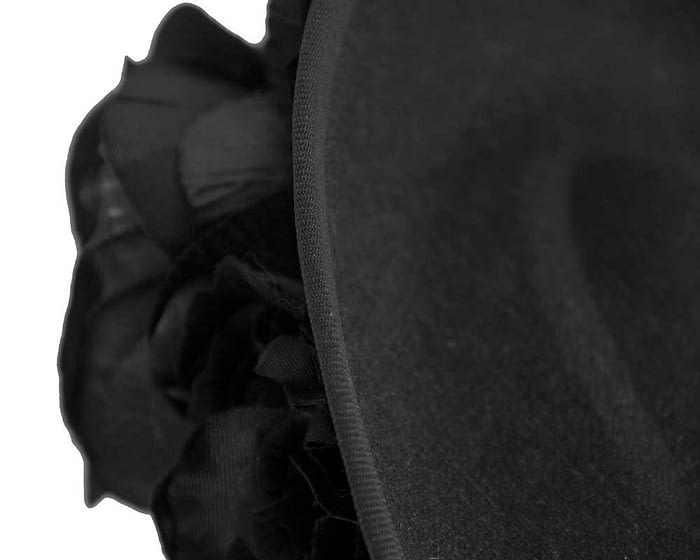 Large black fascinators with flowers by Fillies Collection Fascinators.com.au