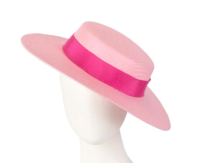 Pink boater hat by Max Alexander Fascinators.com.au