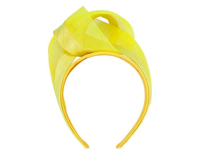 Yellow turban headband by Fillies Collection Fascinators.com.au