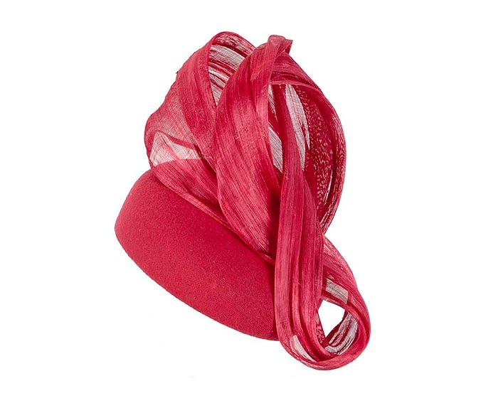 Red racing winter pillbox with bow by Fillies Collection Fascinators.com.au