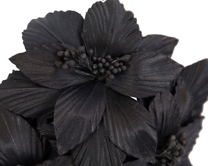 Black 3D flower headband fascinator Fascinators.com.au