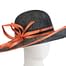 Wide brim black & orange racing hat by Max Alexander Fascinators.com.au