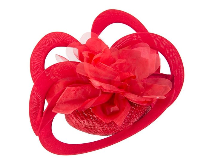 Unusual Australian made red racing fascinator by Fillies Collection S155R Fascinators.com.au