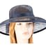 Navy wide brim sinamay hat with bow Fascinators.com.au