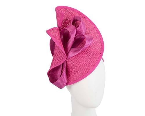 Fuchsia designers racing fascinator with bow by Fillies Collection Fascinators.com.au
