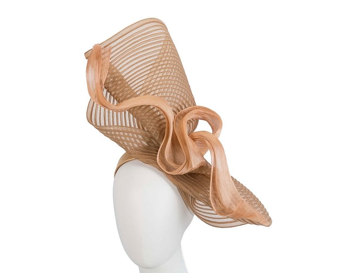 Tall twirl gold racing fascinator by Fillies Collection Fascinators.com.au